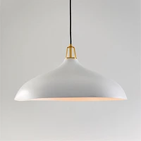 Maddox Oversized White Dome Pendant Light with Brass Socket