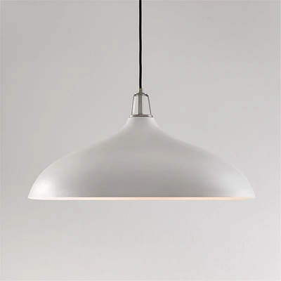 Maddox Oversized White Dome Pendant Light with Nickel Socket