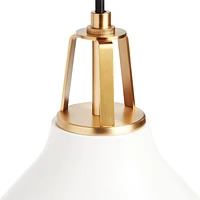 Maddox White Bell Small Pendant Light with Brass Socket