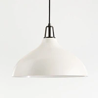 Maddox White Bell Large Pendant Light with Black Socket