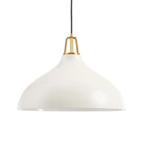Maddox White Bell Large Pendant Light with Brass Socket