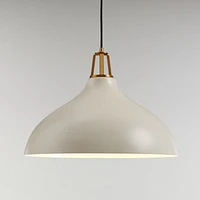 Maddox White Bell Small Pendant Light with Brass Socket