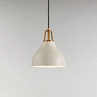 Maddox White Bell Small Pendant Light with Brass Socket