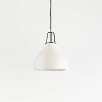 Maddox White Bell Pendant Small with Nickel Socket