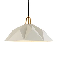 Maddox White Faceted Pendant Light with Brass Socket