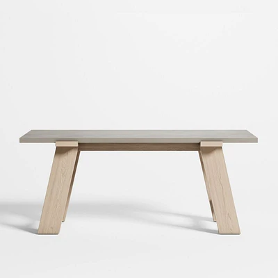 Madison 72" Concrete Desk with Bleached Wood