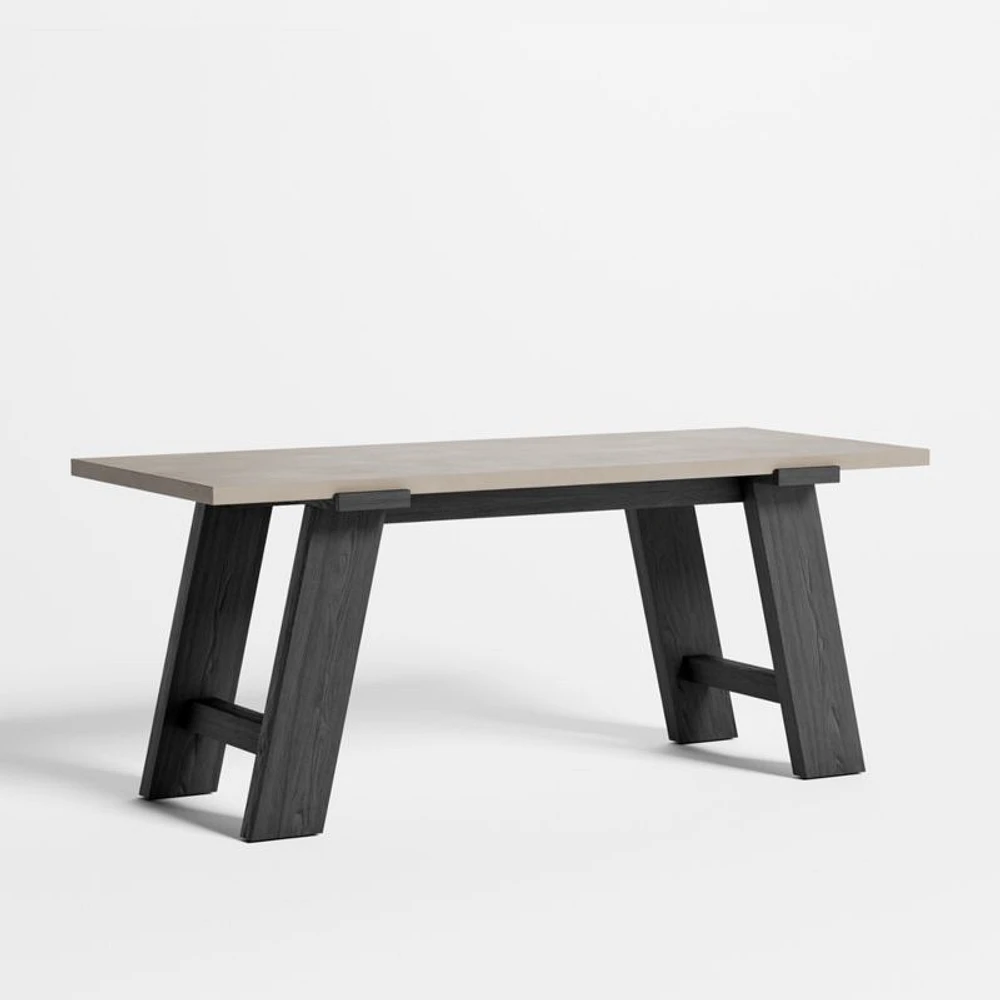 Madison 72" Concrete Desk with Ebonized Wood
