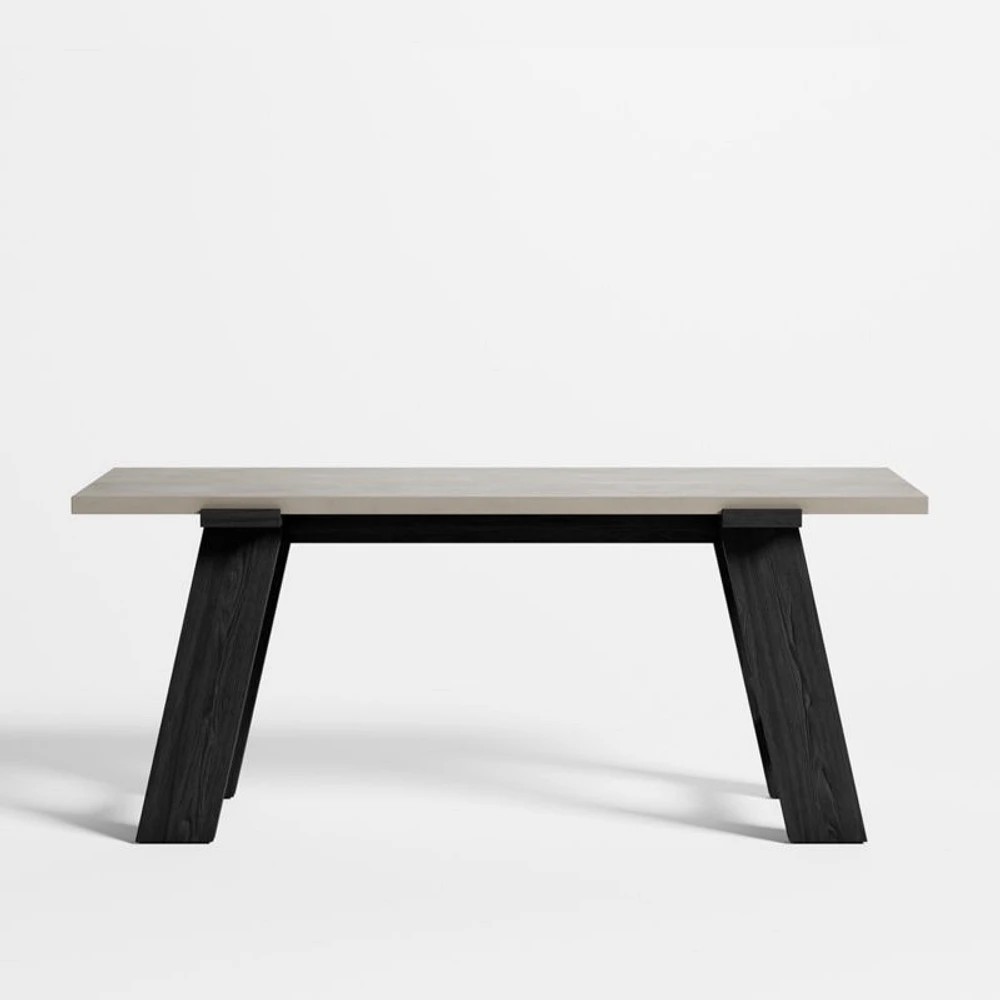 Madison 72" Concrete Desk with Ebonized Wood
