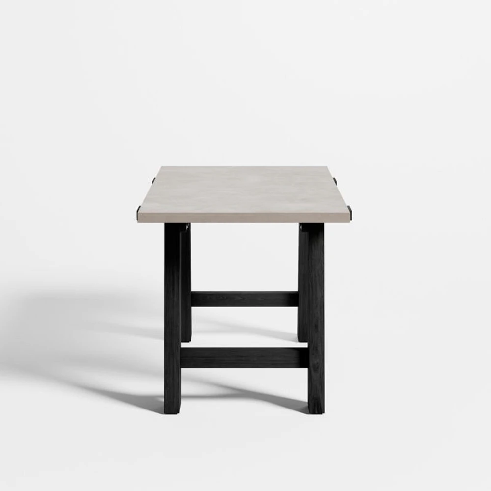 Madison 72" Concrete Desk with Ebonized Wood