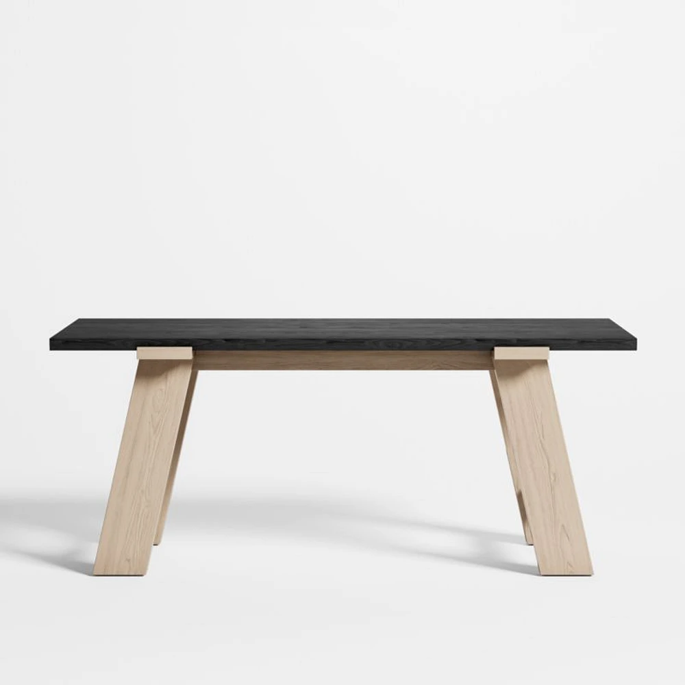Madison 72" Ebonized Wood Desk with Bleached Base