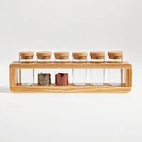 Maia Olivewood 6-Jar Spice Rack