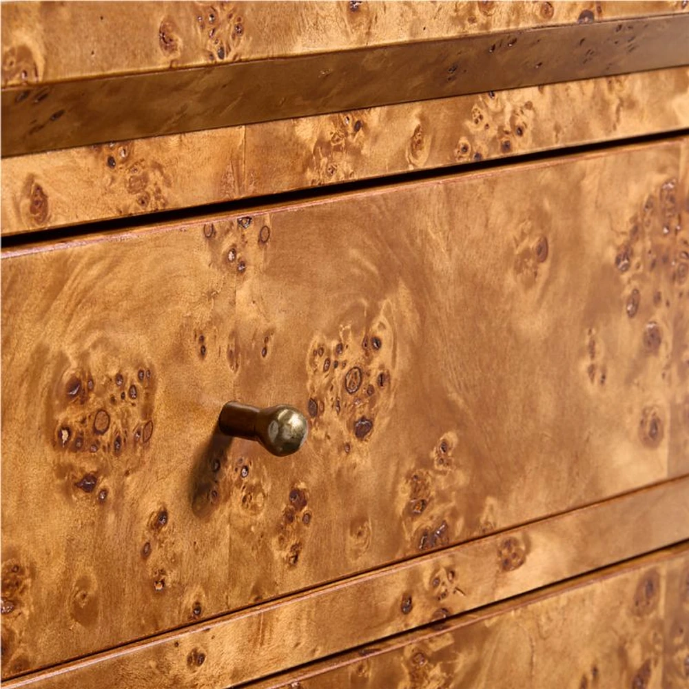 Maison Burl Wood 8-Drawer Storage Credenza