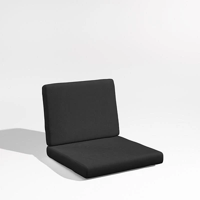 Mallorca Cast Charcoal Grey Sunbrella ® Outdoor Dining Chair Cushion