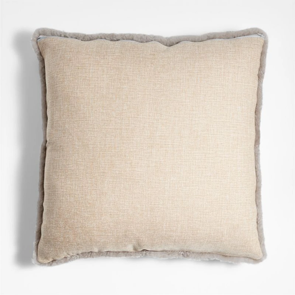 Malmo Shearling 20x20 Clay Taupe Throw Pillow Cover
