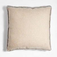 Malmo Shearling 20x20 Clay Taupe Throw Pillow Cover