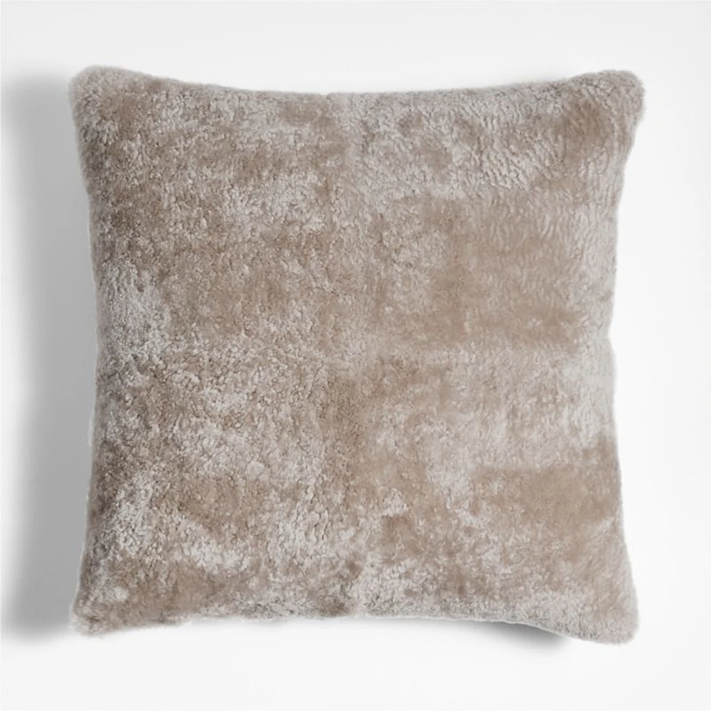 Malmo Shearling 20x20 Clay Taupe Throw Pillow Cover