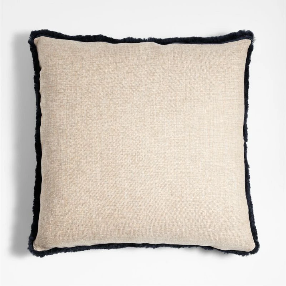 Malmo Shearling 20x20 Deep Indigo Blue Throw Pillow Cover
