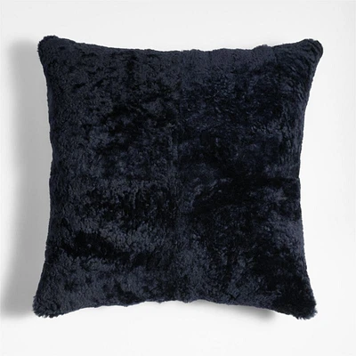 Malmo Shearling 20x20 Deep Indigo Blue Throw Pillow Cover