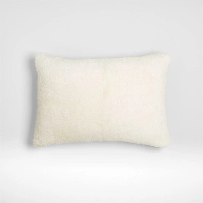 Malmo Shearling 22x15 Ivory Throw Pillow Cover