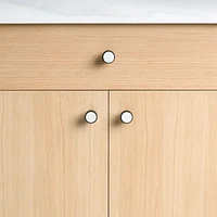 Marble Inlay Matte Black Knob