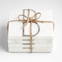 Marble "B" Monogram Coasters, Set of 4