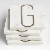 Marble "G" Monogram Coasters, Set of 4