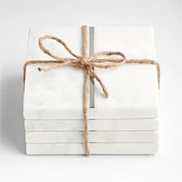 Marble "I" Monogram Coasters, Set of 4