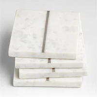 Marble "I" Monogram Coasters, Set of 4