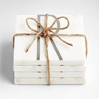 Marble "R" Monogram Coasters, Set of 4