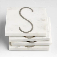 Marble "S" Monogram Coasters, Set of 4