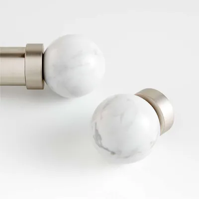 Brushed Nickel Round Curtain End Cap Finials
