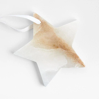 White Marble Star Christmas Tree Ornament, Set of 4