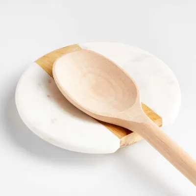 Marble and Wood Spoon Rest