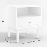 Maren Olive Green Wood Nightstand with Drawer