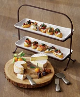 Marin White 2-Tier Server with Plates