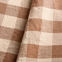 Marin and Natural Buffalo Check Oversized EUROPEAN FLAX ™-Certified Linen Tablecloth