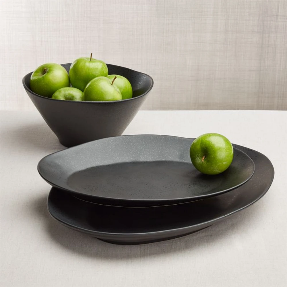 Marin Matte Black Small Oval Platter