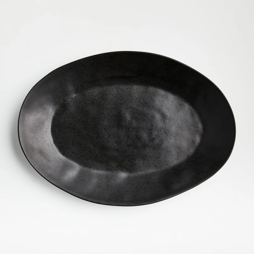 Marin Matte Black Small Oval Platter