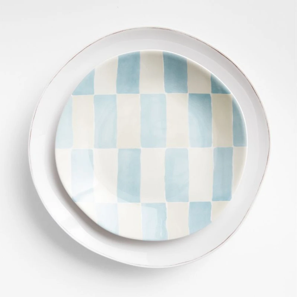 Marin Checkered Blue Melamine Salad Plate