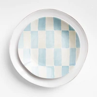 Marin Checkered Blue Melamine Salad Plate