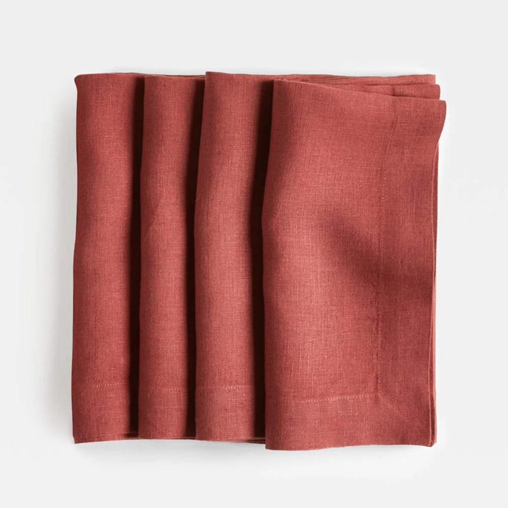 Marin Plum Red Linen Napkin, Set of 4
