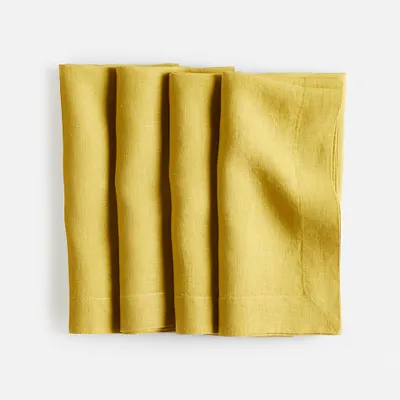 Marin Olive Yellow Linen Napkin, Set of 4