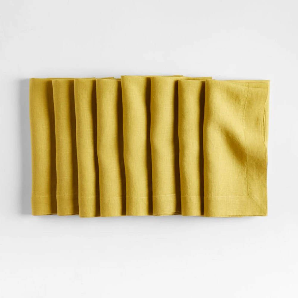 Marin Olive Yellow Linen Napkin
