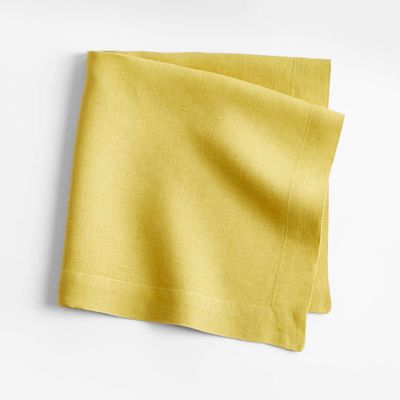 Marin Olive Yellow Linen Napkin