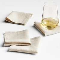 Marin Natural EUROPEAN FLAX ™-Certified Linen Cocktail Napkins, Set of 4
