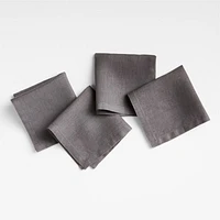 Marin Storm Grey EUROPEAN FLAX ™-Certified Linen Cocktail Napkins, Set of 4