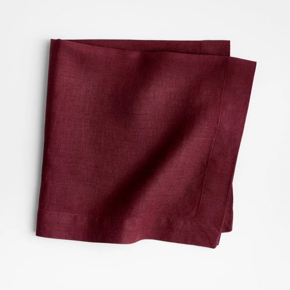 Marin Merlot Red EUROPEAN FLAX ™-Certified Linen Napkin
