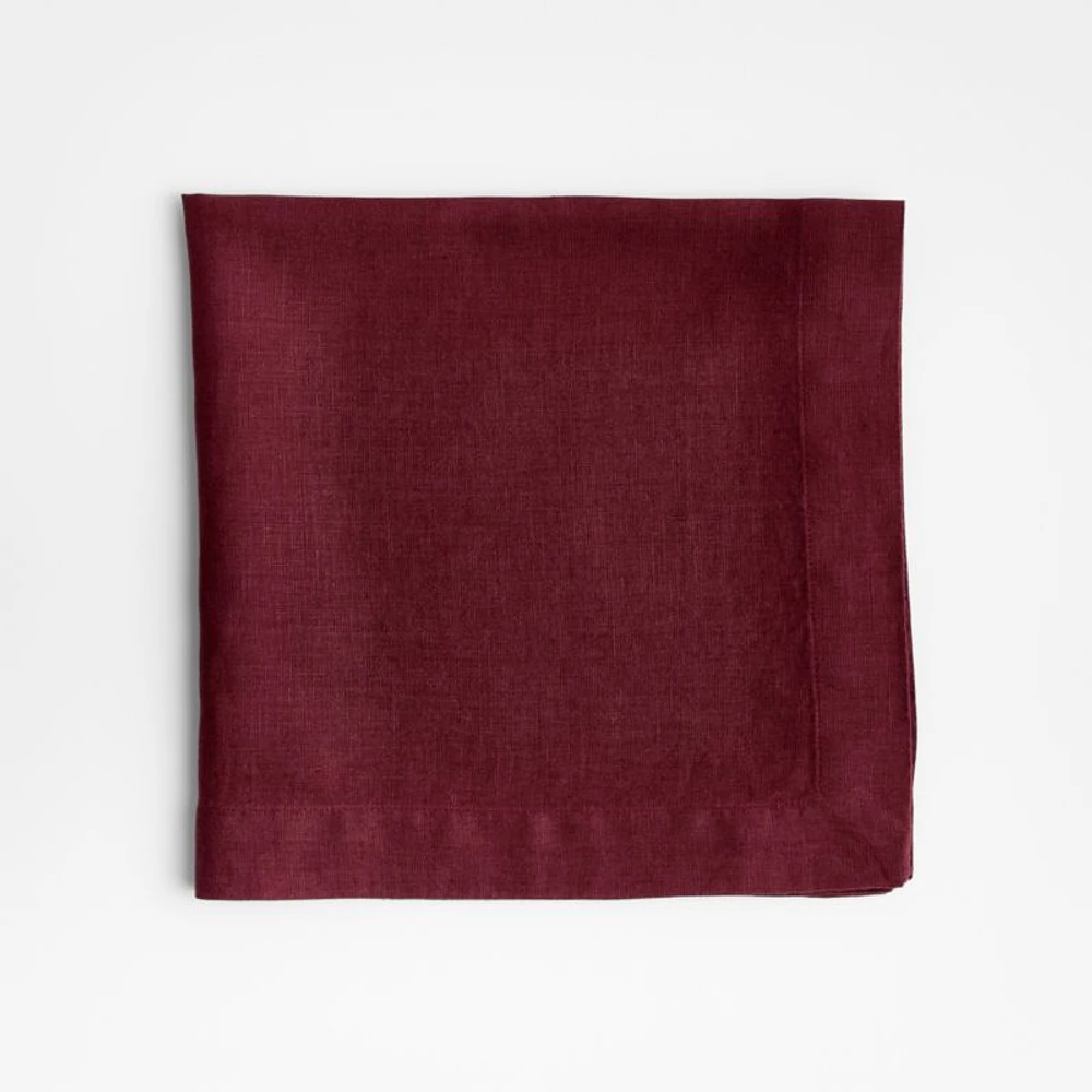 Marin Merlot Red EUROPEAN FLAX ™-Certified Linen Napkin
