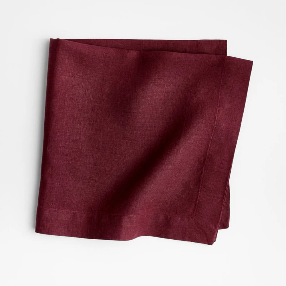 Marin Merlot Red EUROPEAN FLAX ™-Certified Linen Napkin