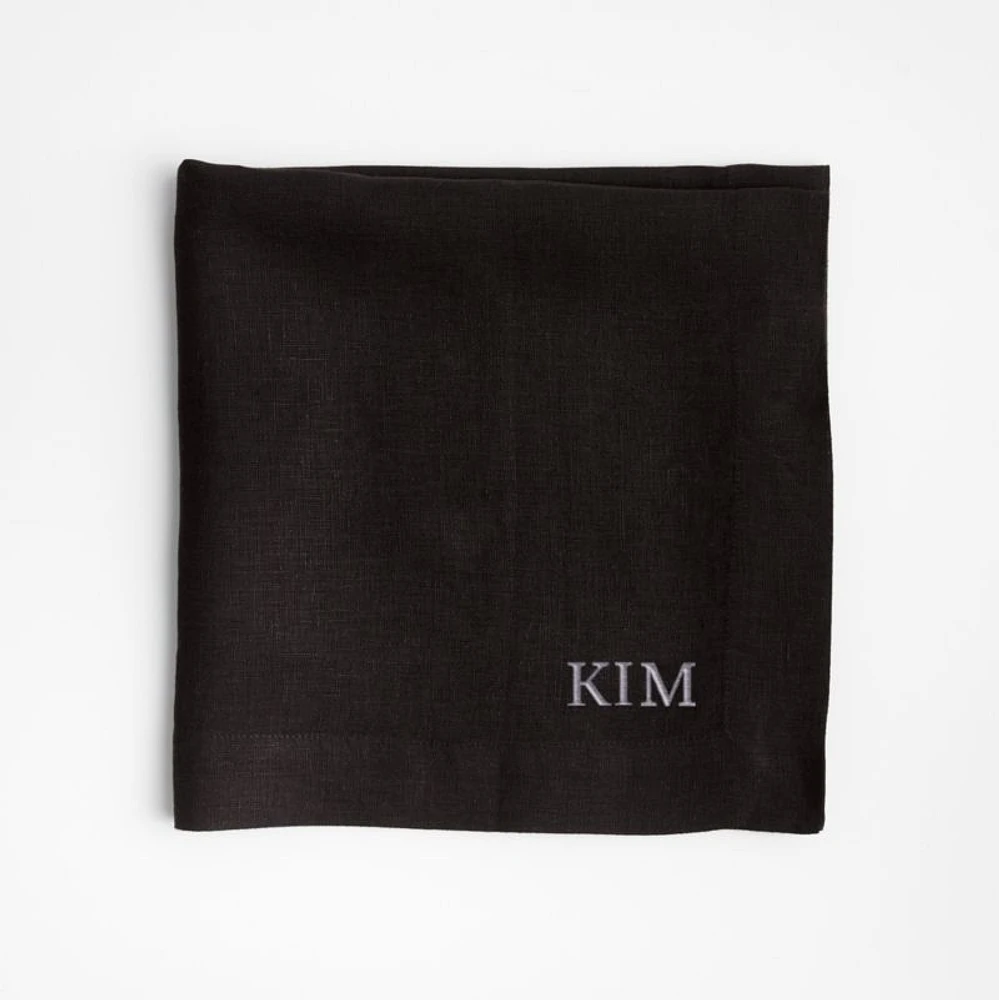 Marin Ink Black EUROPEAN FLAX ™-Certified Linen Napkin